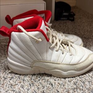 Jordan Kids White and Red Sneakers